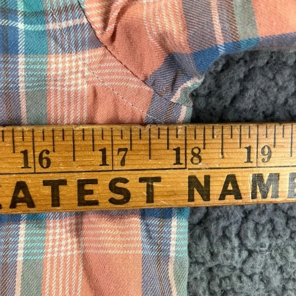 Ralph Lauren Kids Large 14-16 Plaid Button‎ Down Shirt Orange Blue Cotton Pony